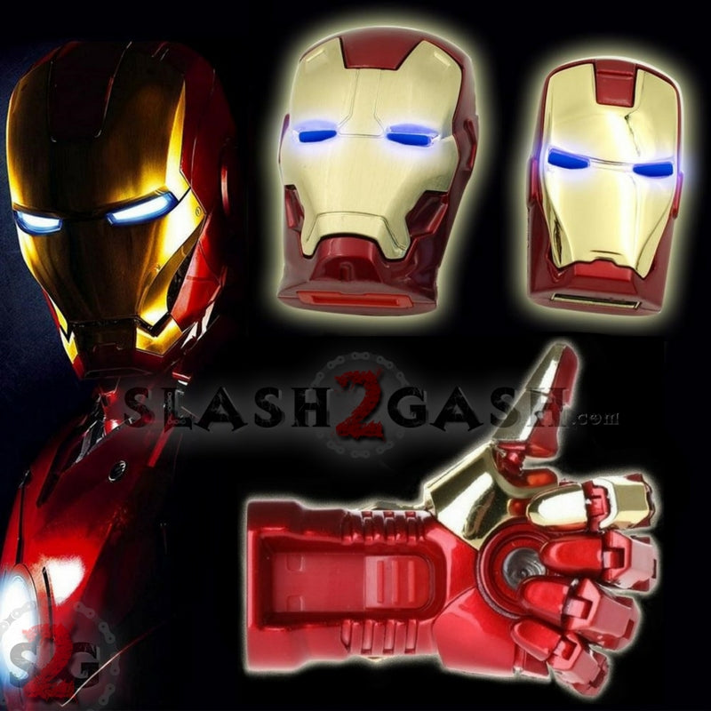 Iron Man USB Flash Drive 2.0 with LED Light Up Eyes - 16GB Memory Stick for Superhero Fans, Marvel Collectors & Tech Gifts - Perfect for School, Office & Cosplay Accessories