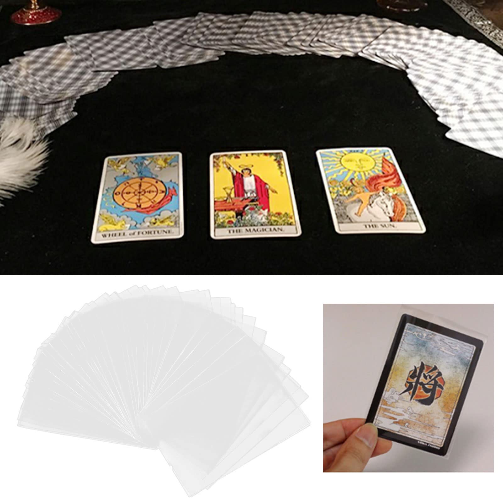 100Pcs Clear Tarot Card Sleeves - Premium PP Plastic Trading Card Protectors for Baseball, Sports, and Game Cards - Durable Card Holder for Collectors - Perfect for Storage, Display, and Gameplay Protection