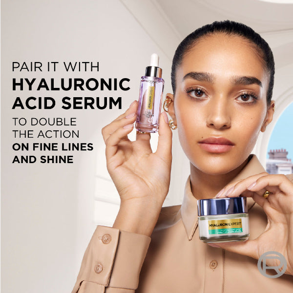 Hyaluronic Acid Moisturizing Cream - Anti-Aging Face Cream with 8-Hour Shine Control & Plumping Effect | Hydrating Gel Cream for Dry Skin, Wrinkles & Fine Lines | Day & Night Skincare Routine