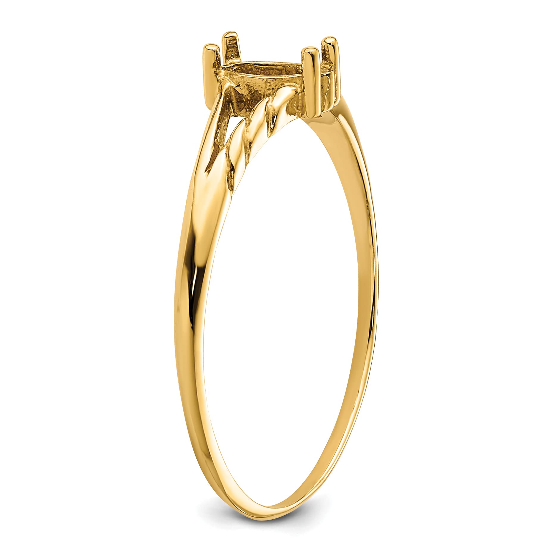 14K Yellow Gold Birthstone Ring Mounting - Size 7.0, No Stones Included - Perfect for Custom Jewelry, Anniversary Gifts & Personalized Birth Month Rings