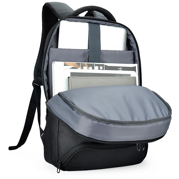 AGVA Traveller 18L 15.6 Inch Laptop Backpack for Men & Women - Lightweight Water-Resistant Business Travel Backpack with USB Charging Port (Black) - Perfect for Commuting, Air Travel, and Daily Office Use