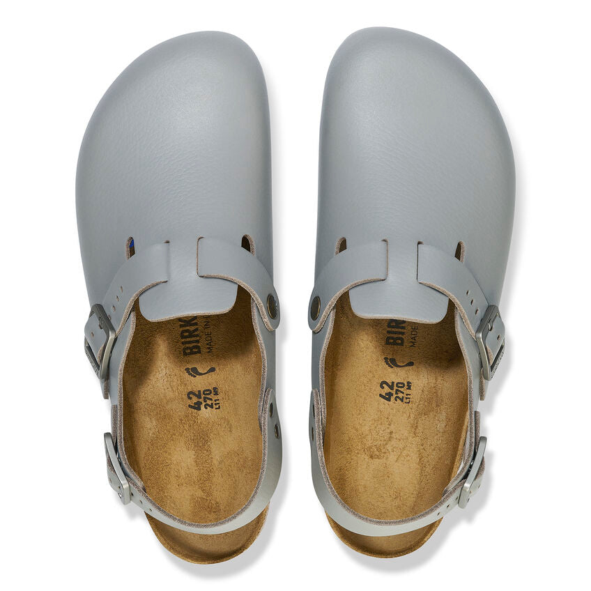 Birkenstock Tokio Pro Leather Super Grip Shoes in Gun Metal - Non-Slip Work Shoes for Nurses, Chefs & Professionals