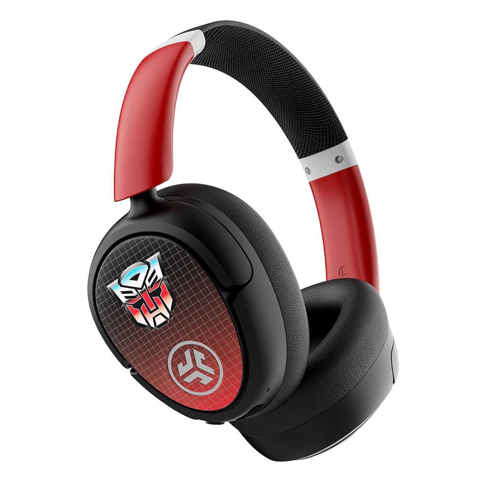 JLab JBuds Lux ANC Limited Edition Transformers Autobot Wireless Headphones - Hybrid Active Noise Cancelling, Customizable Sound, Spatial Audio Compatible, Premium Over-Ear Bluetooth Headset for Travel, Work & Gaming