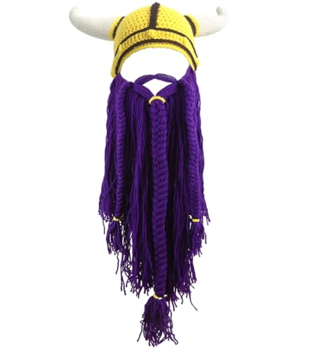 Viking Beard Hat Long Purple