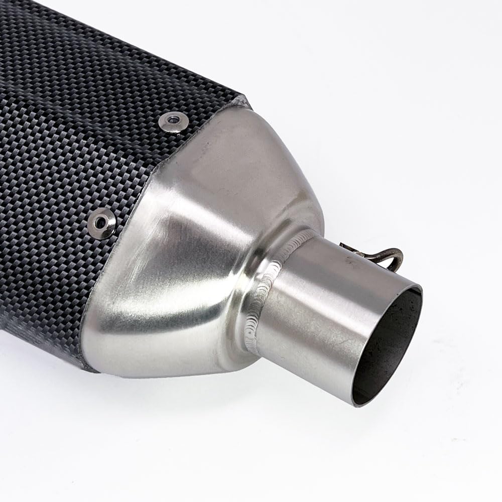 MMG Performance Exhaust Muffler for GY6 125cc 150cc 4-Stroke Scooters - Carbon Fiber Finish - High Flow Stainless Steel - Enhanced Power & Sound - Perfect for Street Riding & Commuting