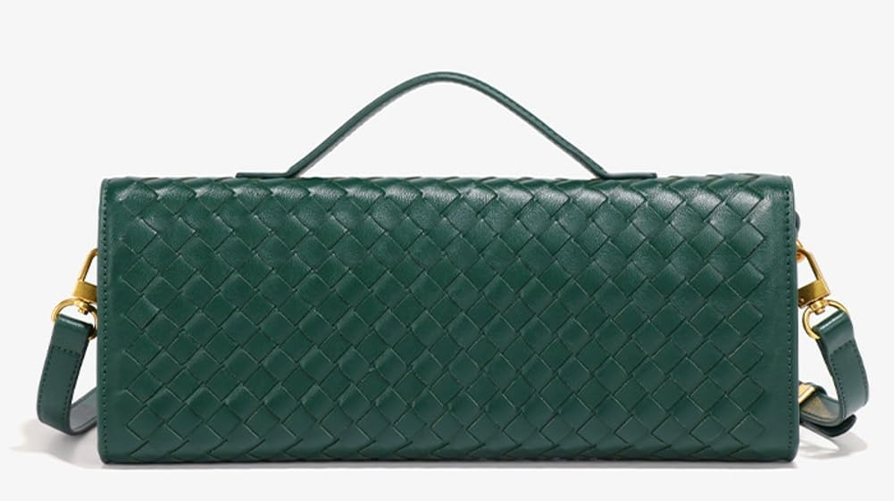 Stylish Women's Woven Evening Clutch Purse - PU Leather Crossbody Shoulder Bag with Wallet for Party, Date Night & Special Occasions