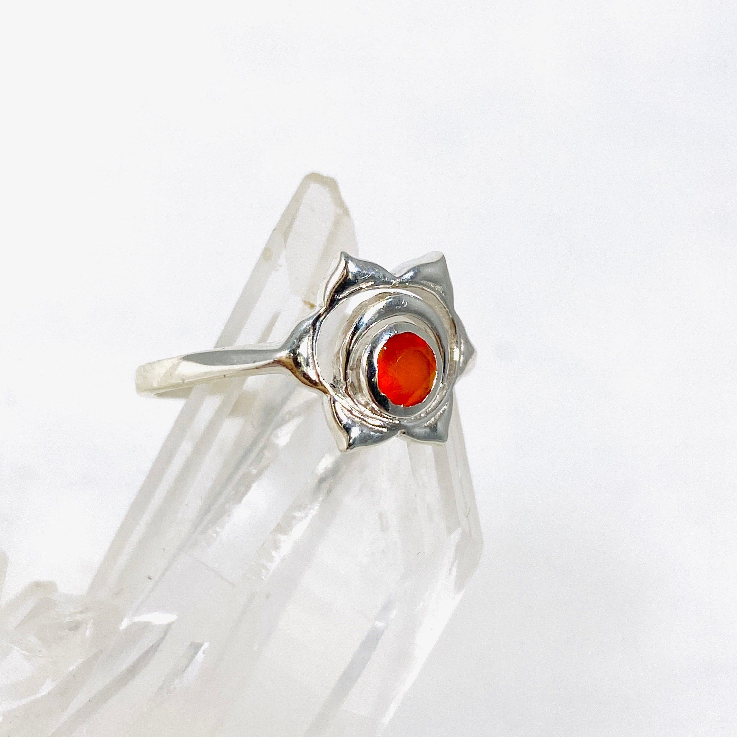Sacral Chakra Ring with Carnelian Stone - Healing Crystal Jewelry for Energy Balance & Emotional Wellness - Perfect for Meditation, Yoga & Spiritual Practices