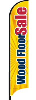 Feather Flag Banner for Wood Floor Sale - Eye-Catching Burst Design | Perfect for Retail Stores, Car Dealerships & Outdoor Events