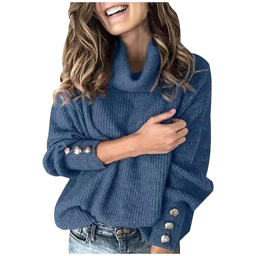 Women's Casual Long Sleeve Crewneck Color Block Patchwork Pullover Knit Sweater - Soft Winter Warm Tops for Work, Dating & Daily Wear