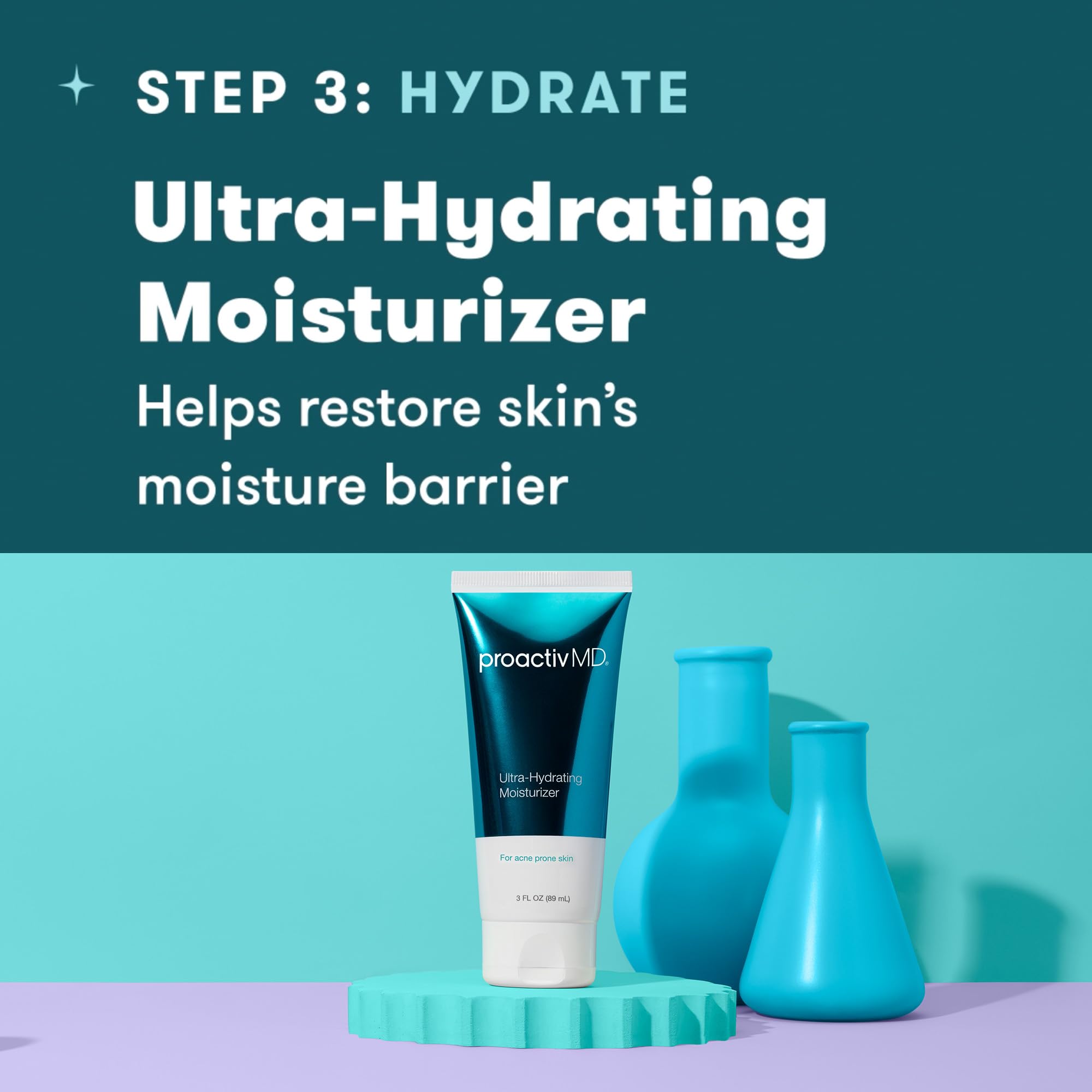 Proactiv MD 3-Step Acne Treatment Kit - Ultra-Gentle Face Cleanser, 0.1% Adapalene Gel & Hydrating Moisturizer for Clear Skin | 90-Day Supply for Teens & Adults | Perfect for Daily Skincare Routine & Acne Prevention