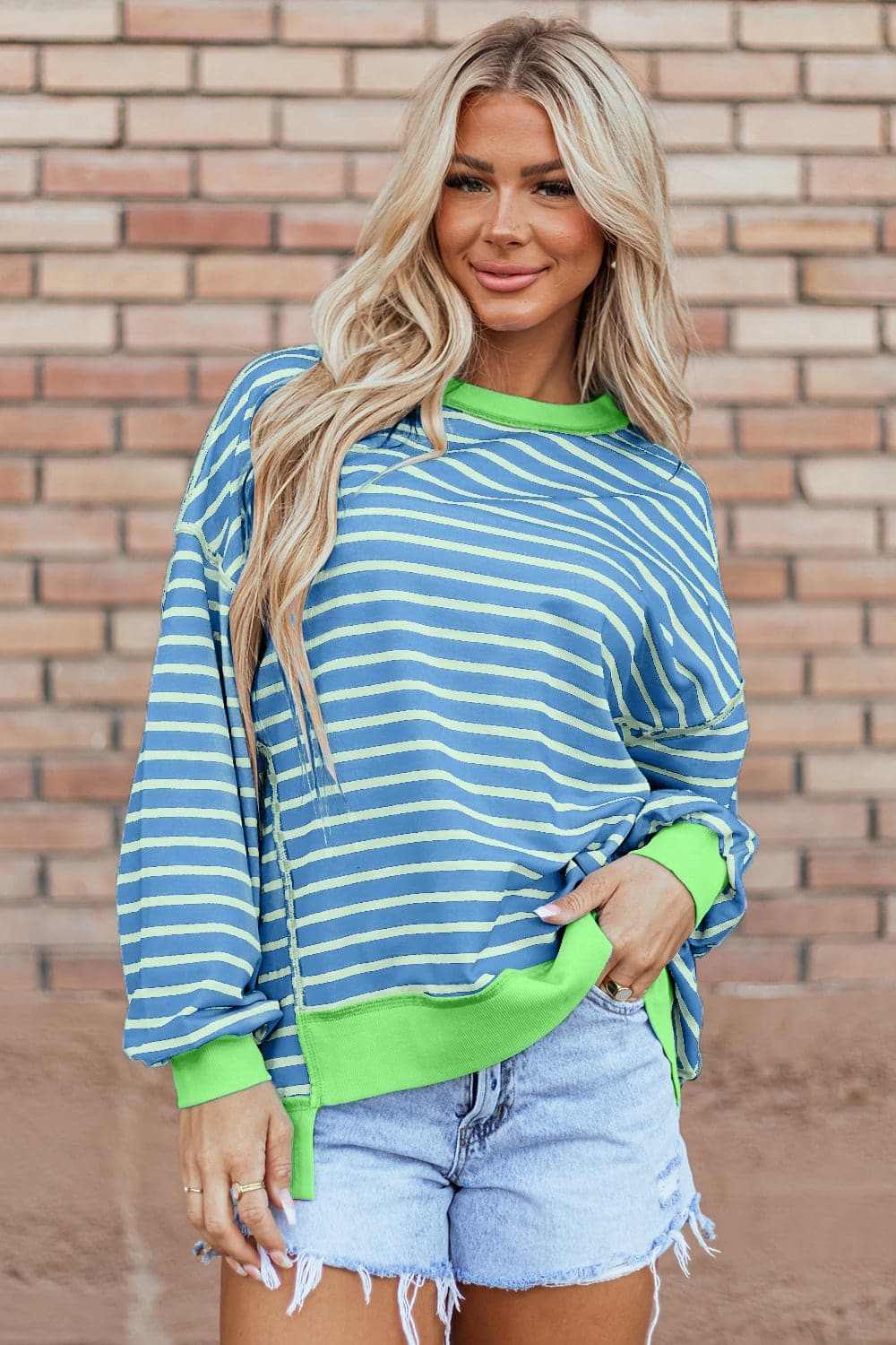 Fashionable Striped High-Low Pullover Sweater for Women | Trendy Casual Wear for Fall & Winter | Perfect for Outings, Dates, and Office