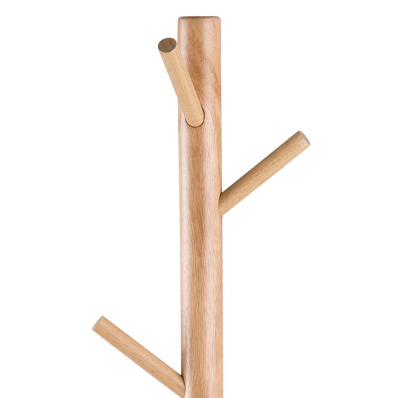 BRENER Wooden Coat Stand - Natural Wood Coat Rack with Hooks for Hats, Jackets & Bags | Perfect for Entryway, Bedroom, or Office Organization