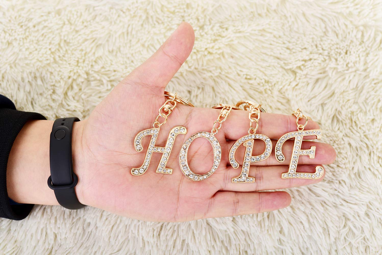 AlphaAcc Crystal Alphabet Initial Letter Keychain for Women - Elegant Purse Charm with Key Ring for Handbags, Gifts, and Everyday Carry Accessories