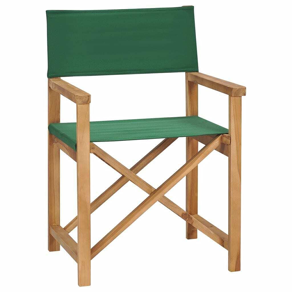 Wooden Folding Director's Chair with Green Screen - Portable Tall Foldable Chair for Film Sets, Photography Studios & Outdoor Events
