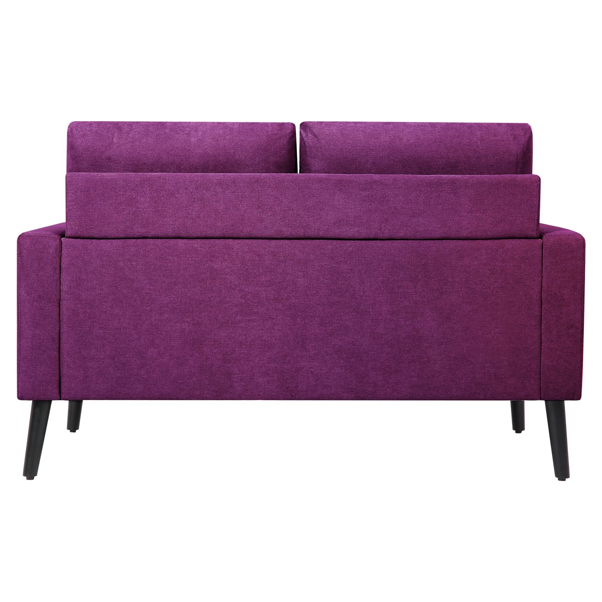 Linen Square Arm Loveseat Sofa - Modern Small Couch for Living Room, Apartment & Office - Comfortable Two-Seater with Square Arms for Cozy Spaces