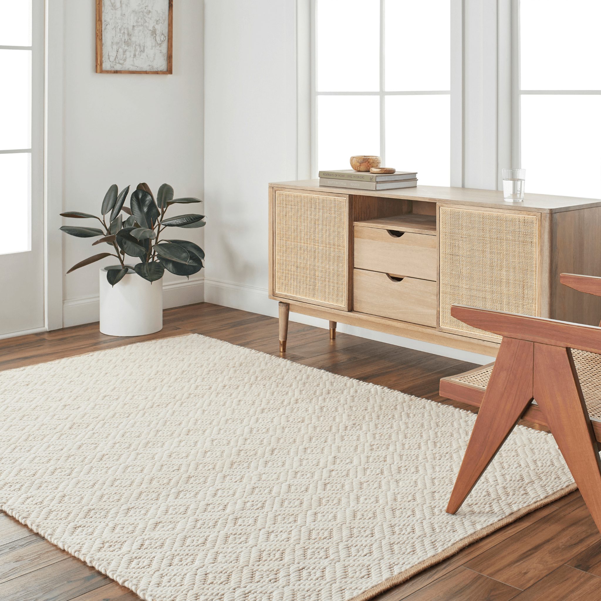 Premium Ahlat Cream & Brown Wool Blend Area Rug - Soft & Durable Handmade Carpet for Living Room, Bedroom, Dining Area - Multiple Sizes Available (5x8, 8x10, 9x12)