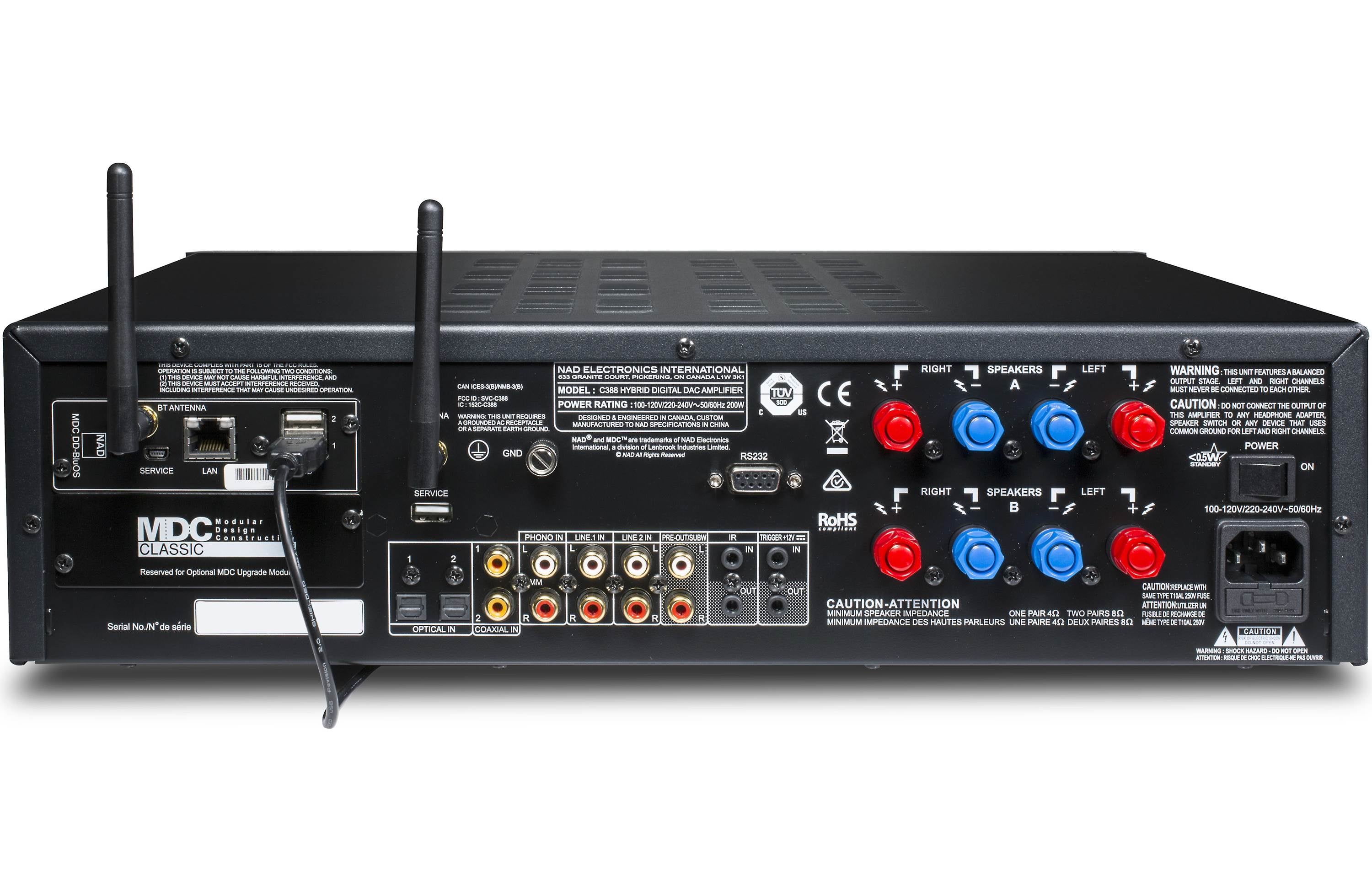 NAD Electronics C 388 BluOS 2i Hybrid Digital DAC Amplifier - High-Fidelity Stereo Receiver for Home Audio & Streaming | Perfect for Home Theater, Music Listening & Multi-Room Audio Systems