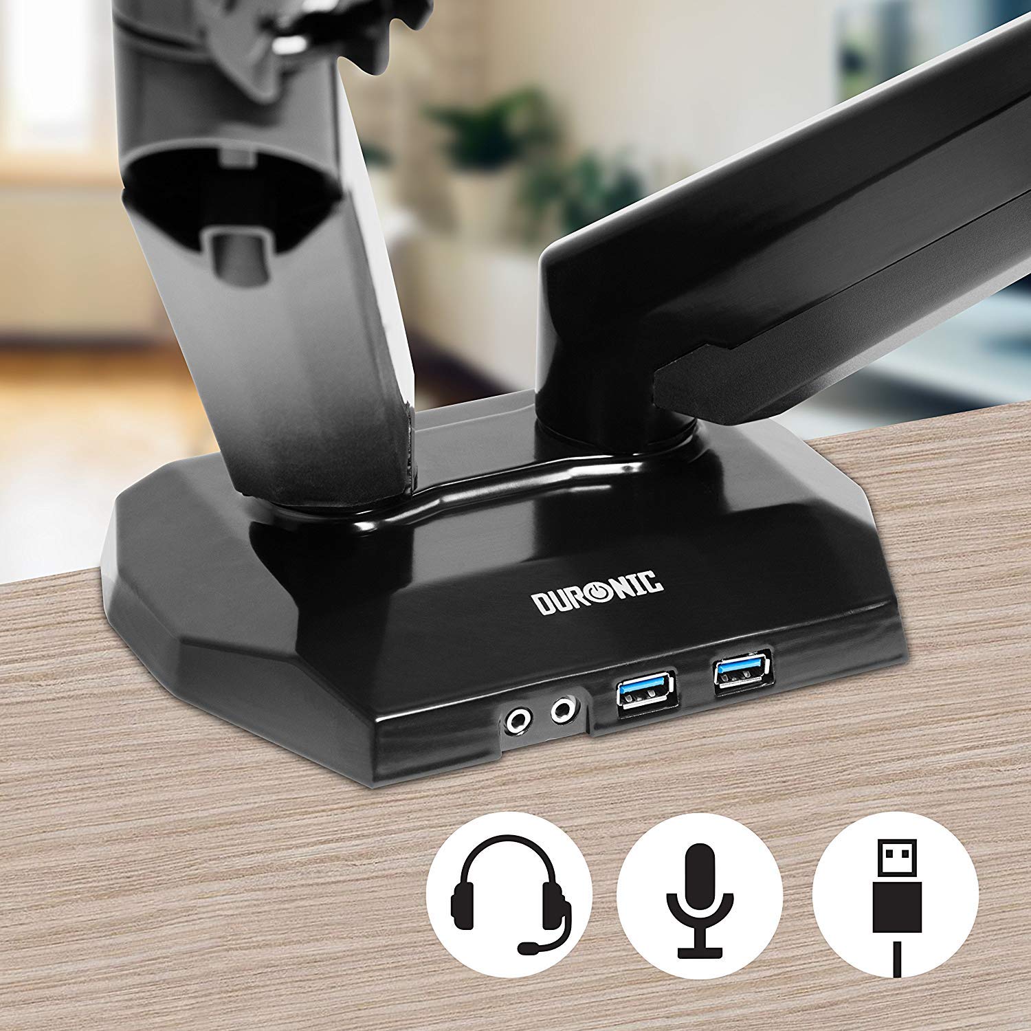 Dual Monitor Stand for 13-27 Inch Screens | Duronic DMUSB52 Adjustable Gas Spring Monitor Arm with VESA 75x100 | Ergonomic Dual Screen Mount for Home Office & Gaming Setup