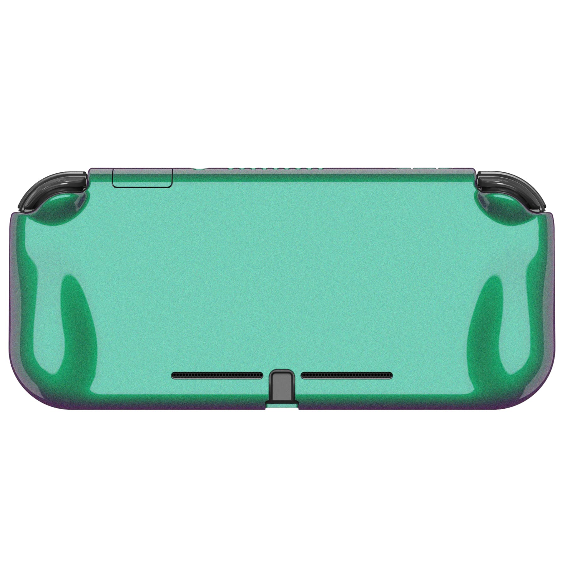 PlayVital ZealProtect Protective Case for Nintendo Switch Lite - Ergonomic Grip Hard Cover with Shock-Absorption & Anti-Scratch | Includes Screen Protector & Thumb Grip Caps | Chameleon Green Purple | Perfect for Gaming On-The-Go & Travel Protection