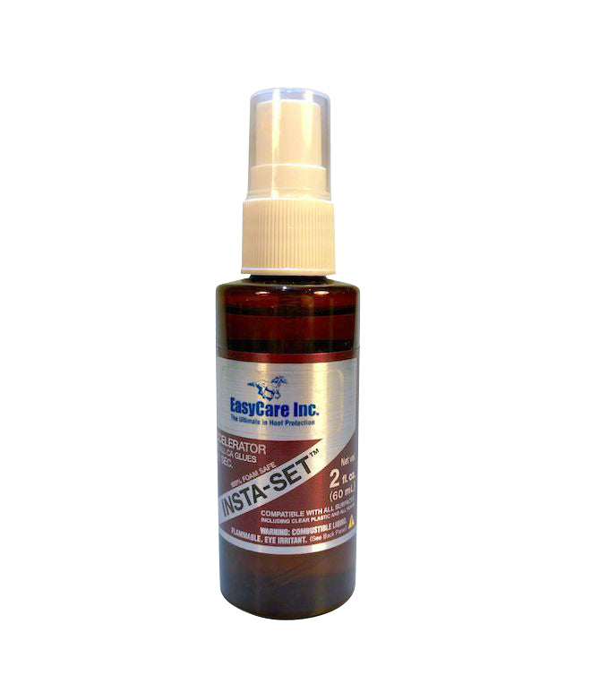 EasyShoe Insta Set Super Glue Accelerator for Horseshoes - 2 oz Fast-Drying Adhesive Spray Pump Bottle - Perfect for Farrier Work & Hoof Repair