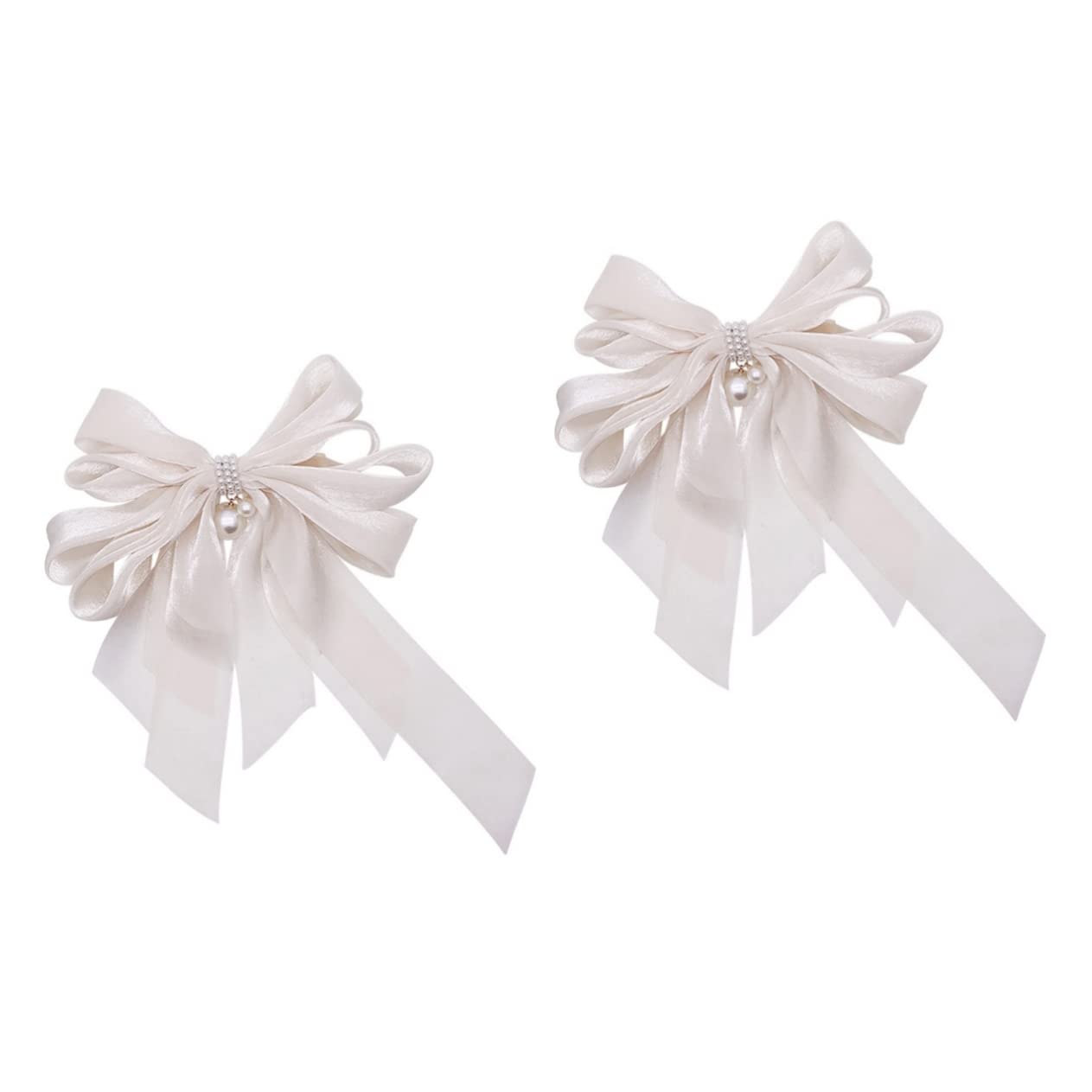 Lurrose 4-Piece Pearl Hair Bow Clips for Women - Elegant Tiara Hair Accessories with Pearls, Barrettes & Hair Bows for Weddings, Parties & Special Occasions