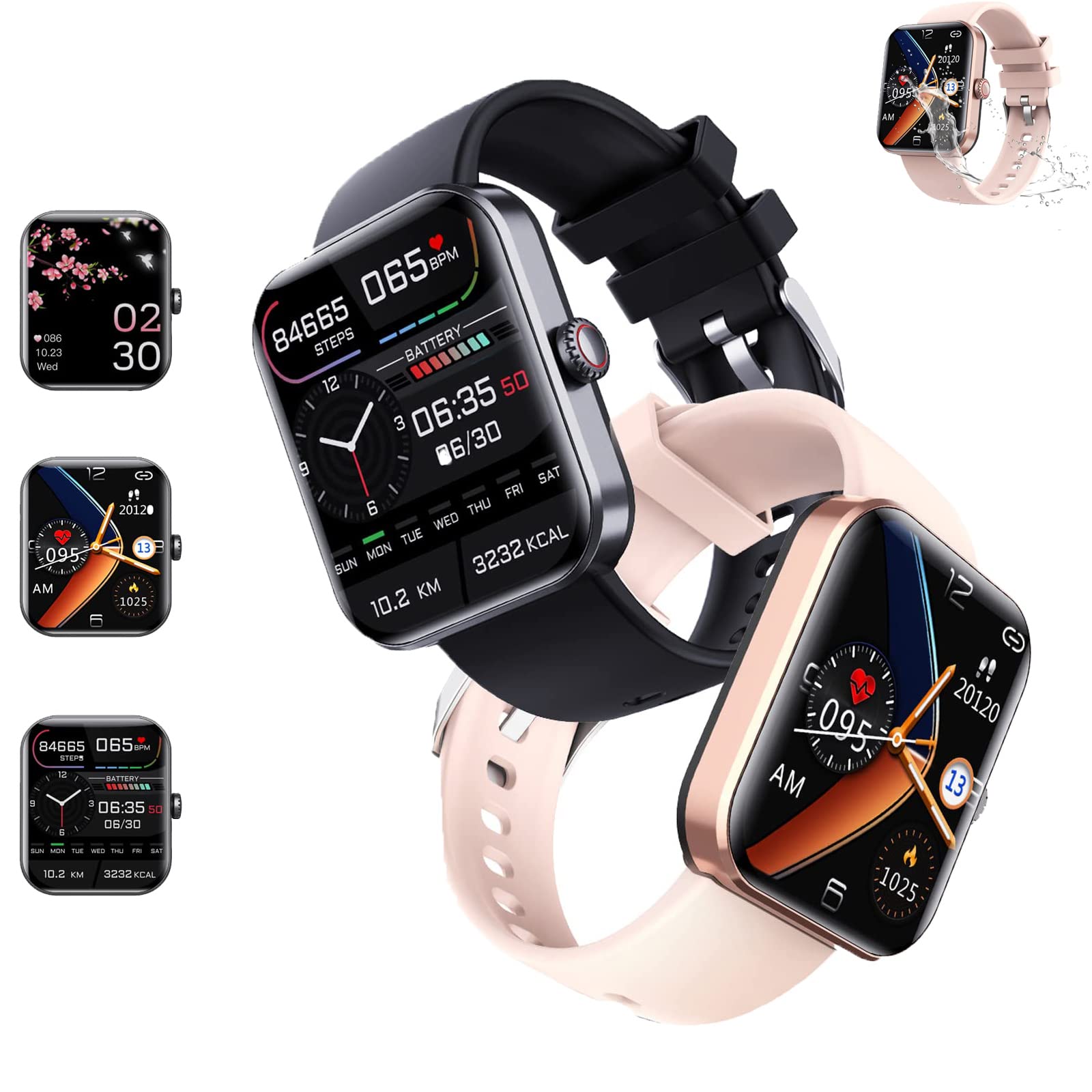 Jeeeun Diabetic Smartwatch with Blood Glucose Monitor - Continuous Glucose Monitoring Watch with Blood Pressure, Blood Oxygen & Fitness Tracking for Diabetes Management & Health Monitoring (Ideal for Daily Health Tracking, Workouts & Diabetes Care)