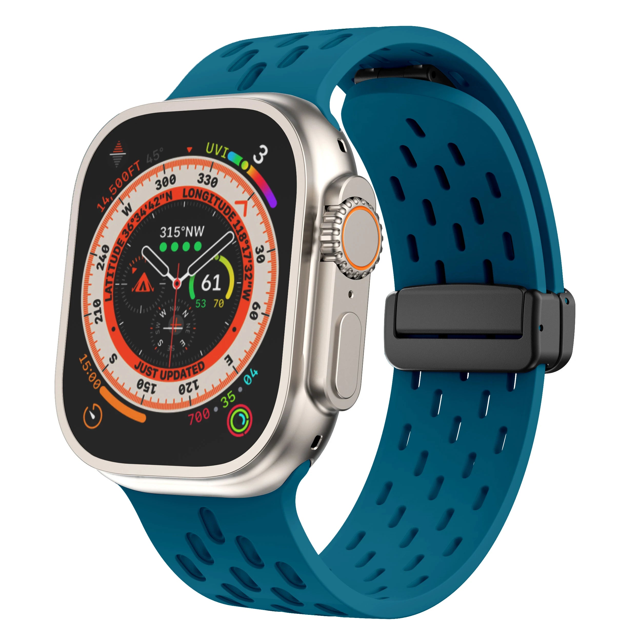 Breathable Silicone Magnetic Watch Bands - Adjustable & Comfortable Wristband for Apple Watch, Samsung, Fitbit - Perfect for Workouts, Running & Daily Wear