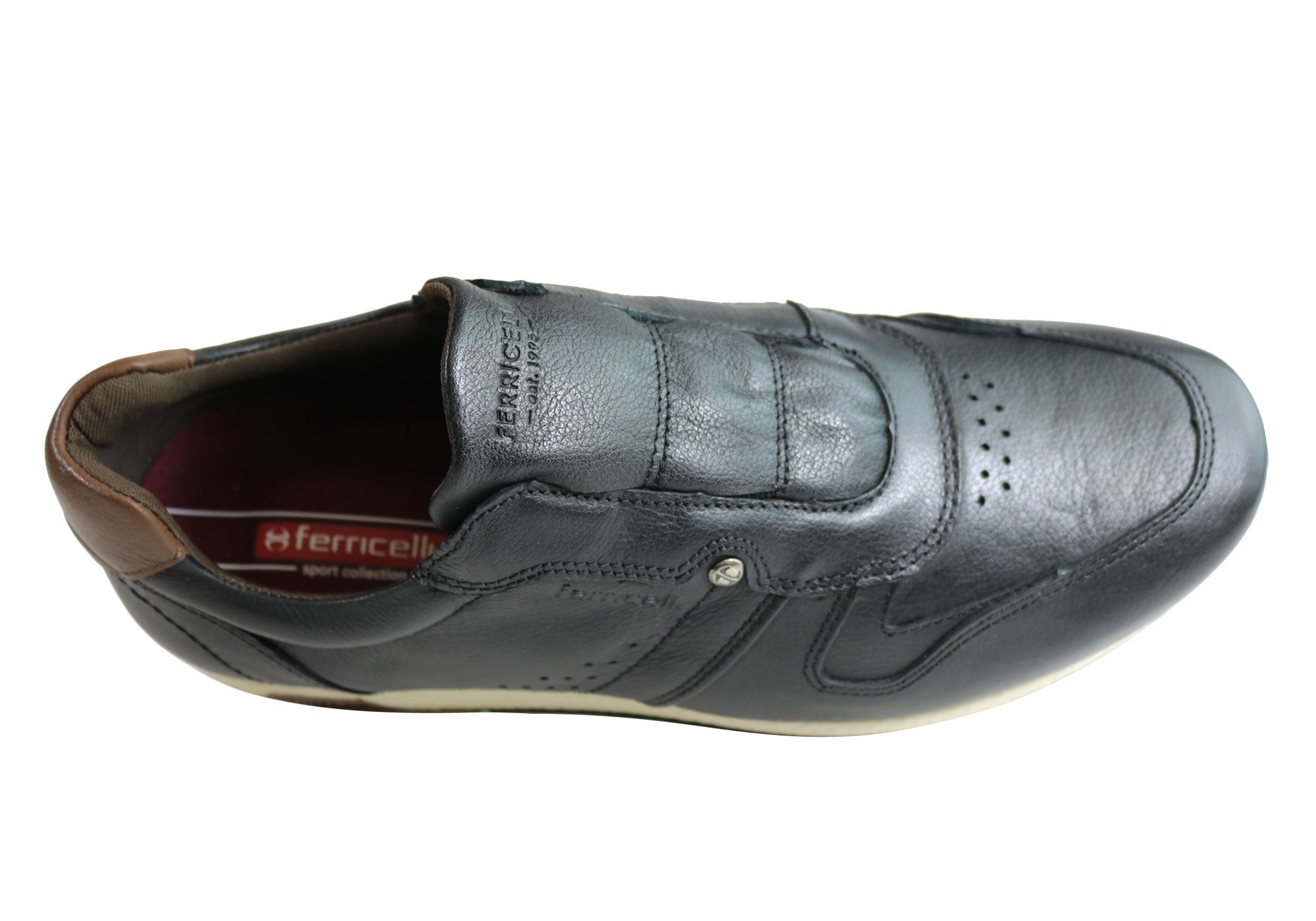 Ferricelli Carlo Men's Leather Slip-On Casual Shoes - Handmade in Brazil - Comfortable Loafers for Work, Travel & Everyday Wear