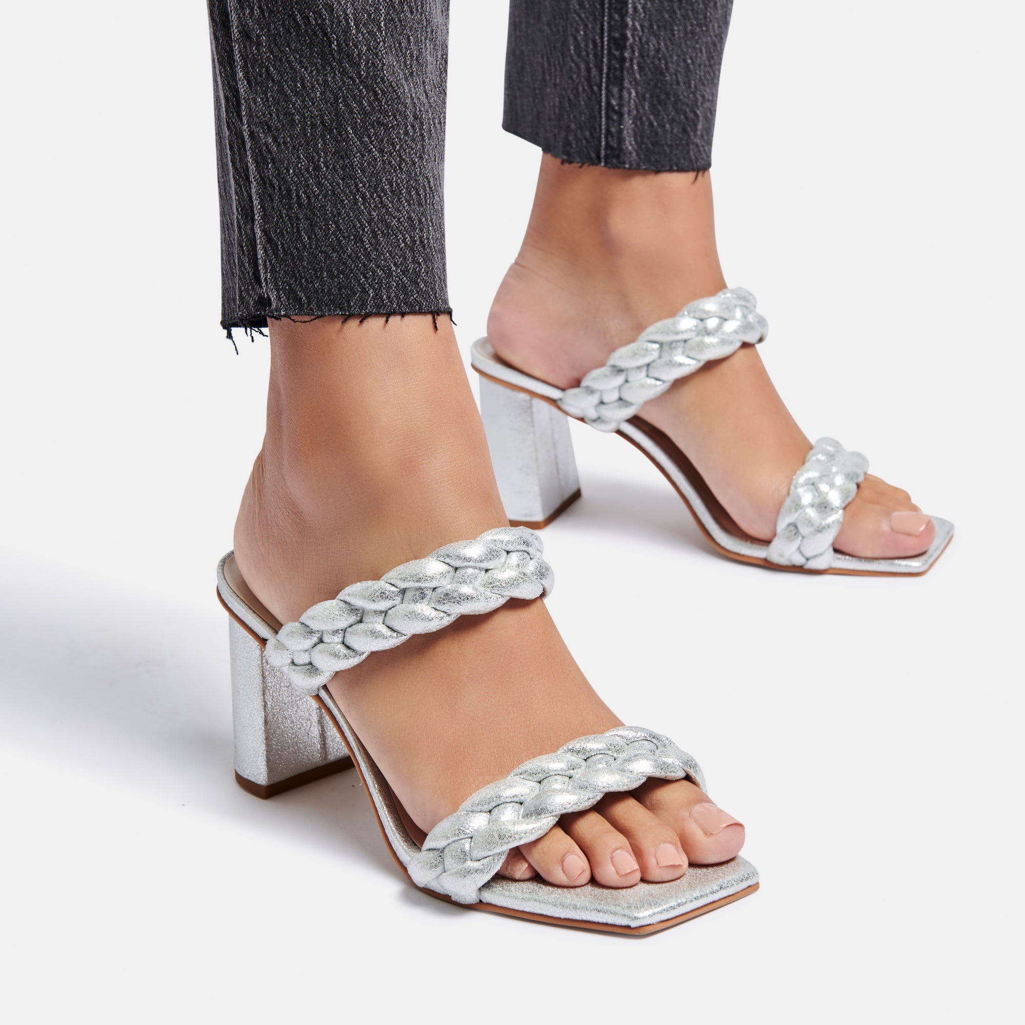 PAILY Women's Silver Metallic Heels - Stella Suede Pumps for Party, Wedding & Evening Wear - Stylish High Heel Shoes for Women