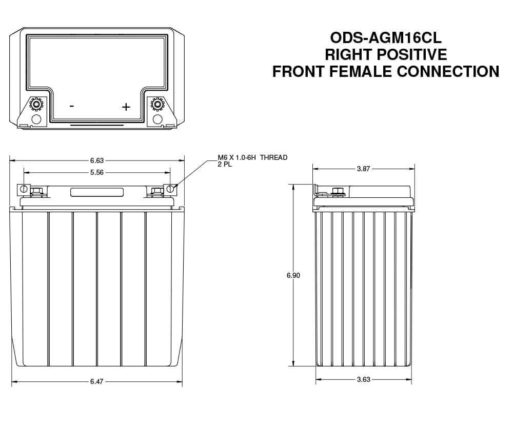 ODS AGM16CL PC625 12V Battery - Odyssey Extreme Series AGM Deep Cycle Battery for Marine, RV, Solar & Off-Grid Power Systems