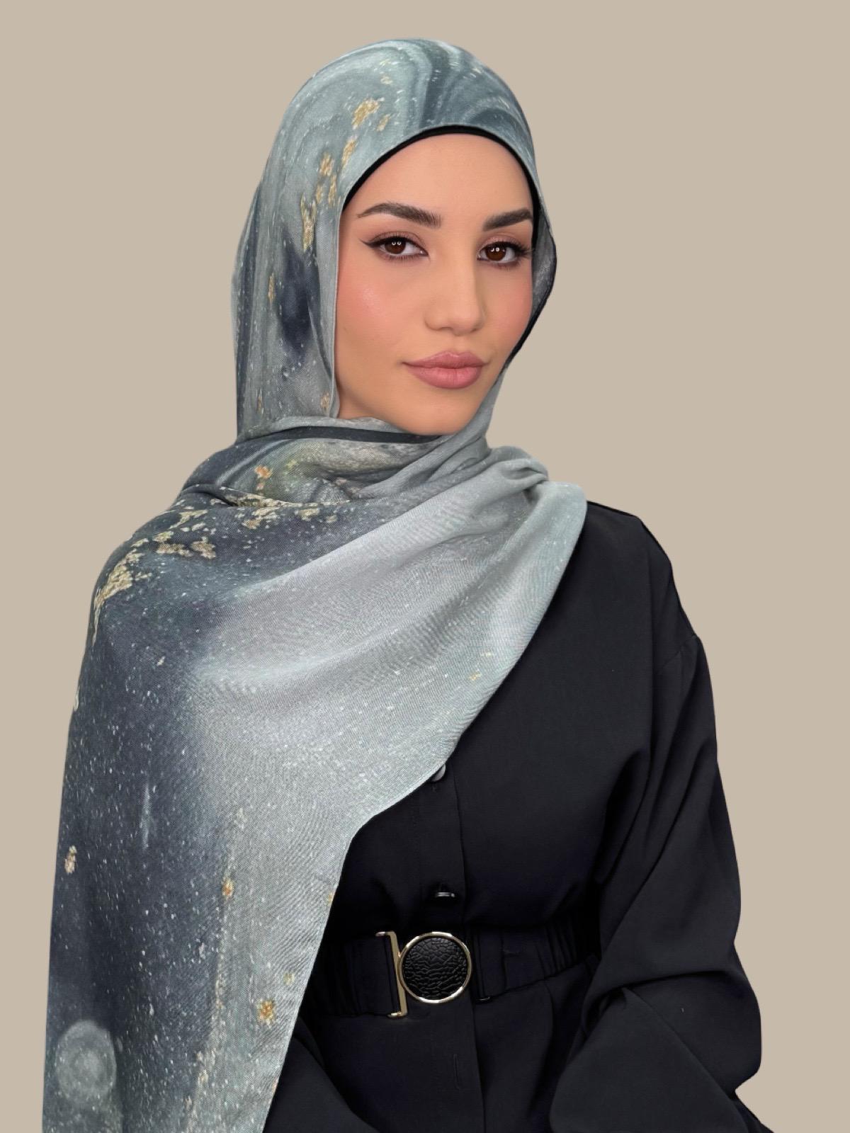 London Fog Print Modal Hijab - Soft & Breathable Scarf for Women - Perfect for Daily Wear, Prayer, and Fashion Outfits
