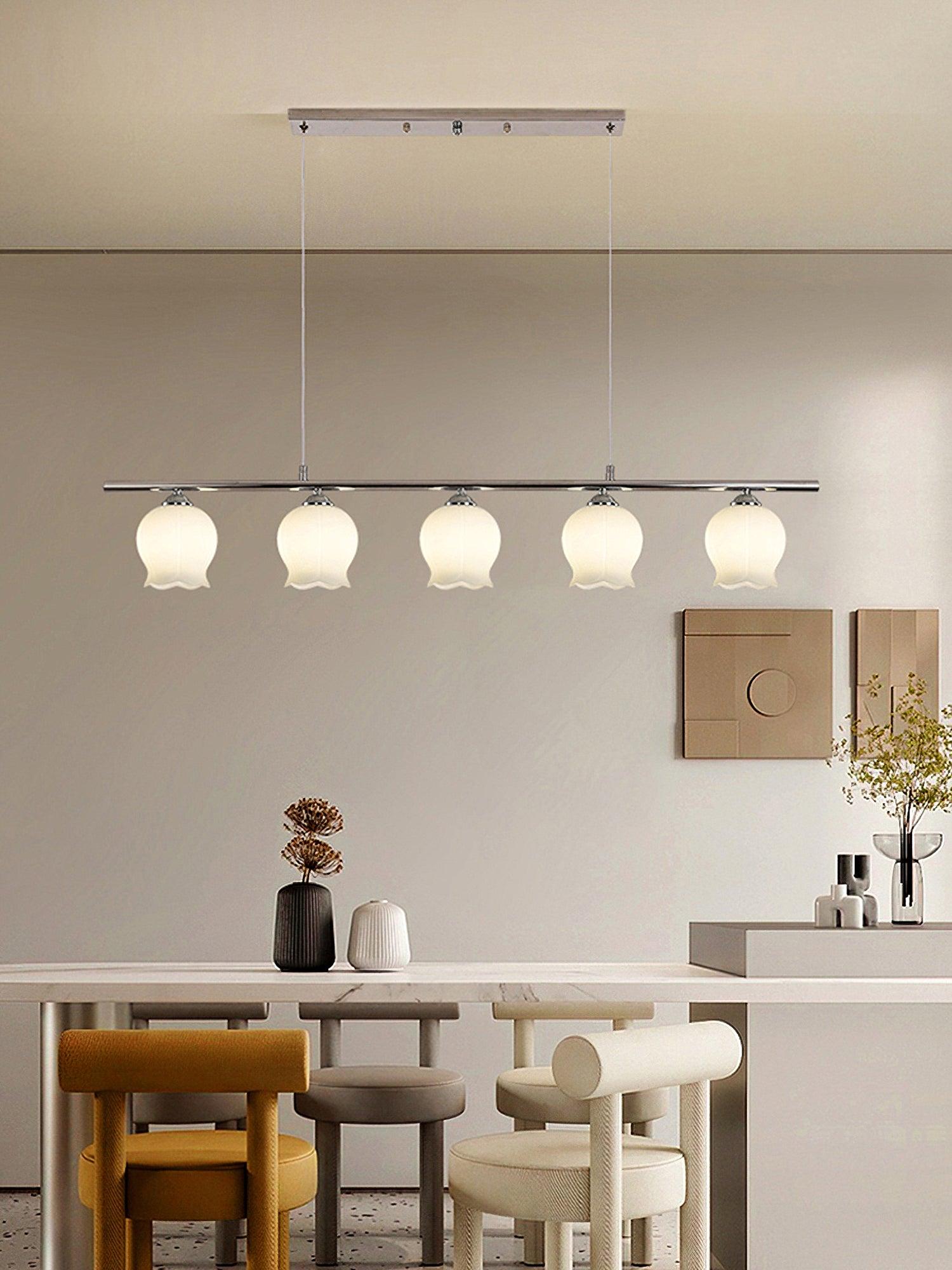 Modern Floral Glass Pendant Lamp - Elegant Ceiling Light Fixture for Living Room, Bedroom, or Dining Room Decor