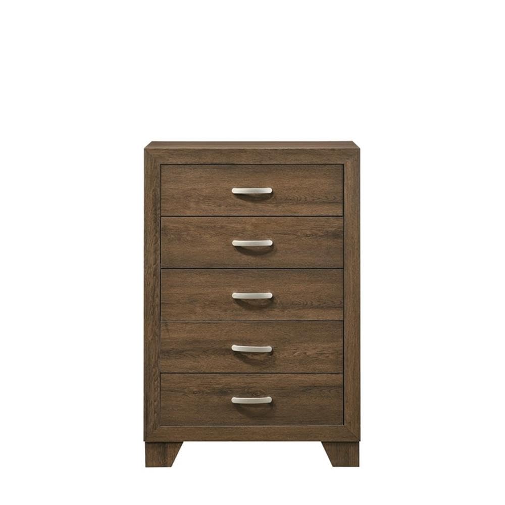 Acme Miquell 5-Drawer Composite Wood Dresser - Solid Oak Finish Bedroom Storage Chest | Perfect for Master Bedroom, Guest Room & Closet Organization