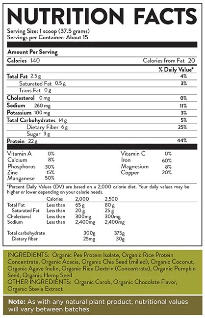Hallelujah Diet Organic Essential Protein Powder - Almost Chocolate Flavor - 19.8oz (15 Servings) | Plant-Based Vegan Protein Supplement for Weight Loss & Muscle Recovery | Perfect for Smoothies, Baking & Post-Workout Shakes