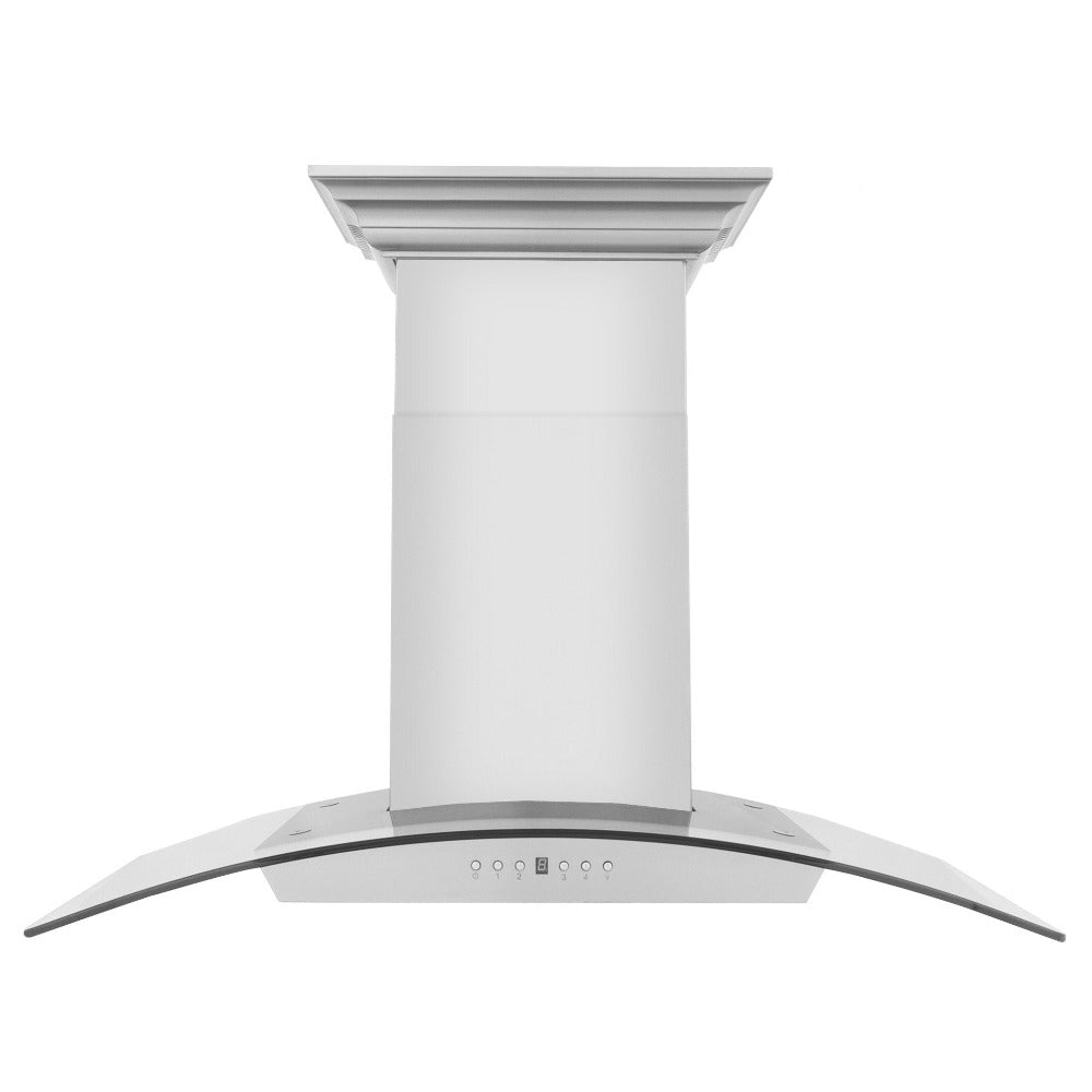 ZLINE Stainless Steel Wall Mount Range Hood with Built-in CrownSound Bluetooth Speakers (KZCRN BT) - Perfect for Modern Kitchens & Open-Concept Living Spaces