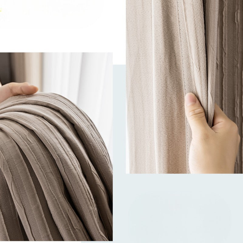 Elsie Embossed Jacquard 100% Blackout Custom Curtains - Thermal Insulated Window Drapes for Bedroom & Living Room - Noise Reducing Room Darkening Curtain Panels