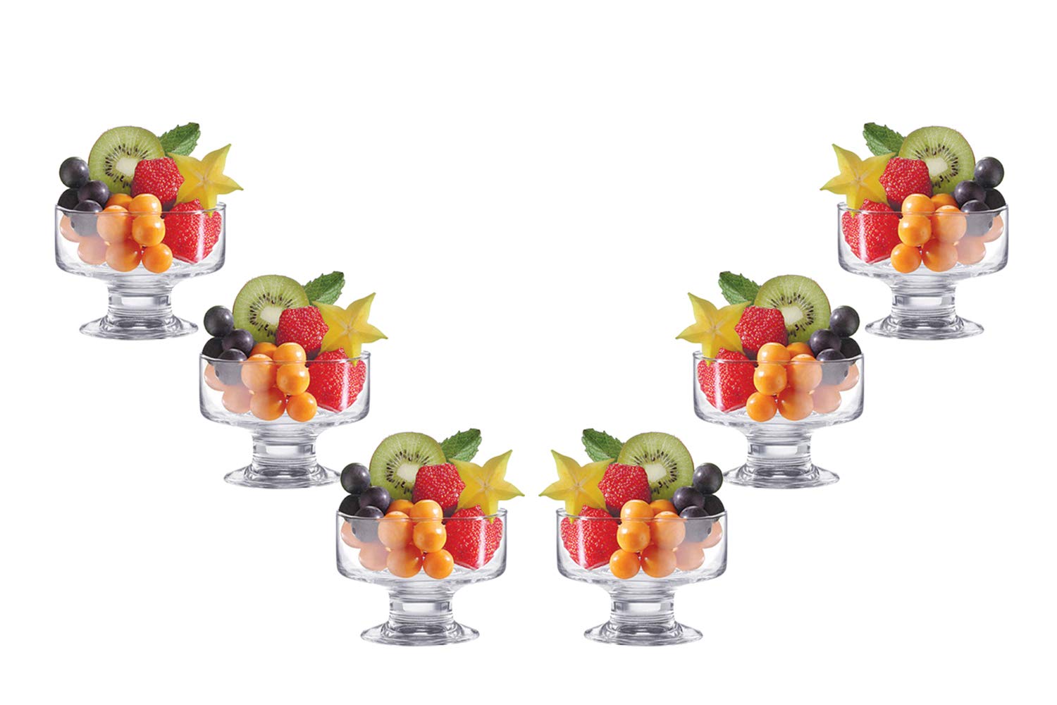 Premium 7oz Ice Cream Glass Bowls Set of 6 - Elegant Dessert Bowls for Ice Cream, Sundae, Fruit, Snacks & Party Serving - Durable Dinnerware for Home, Restaurants & Special Occasions