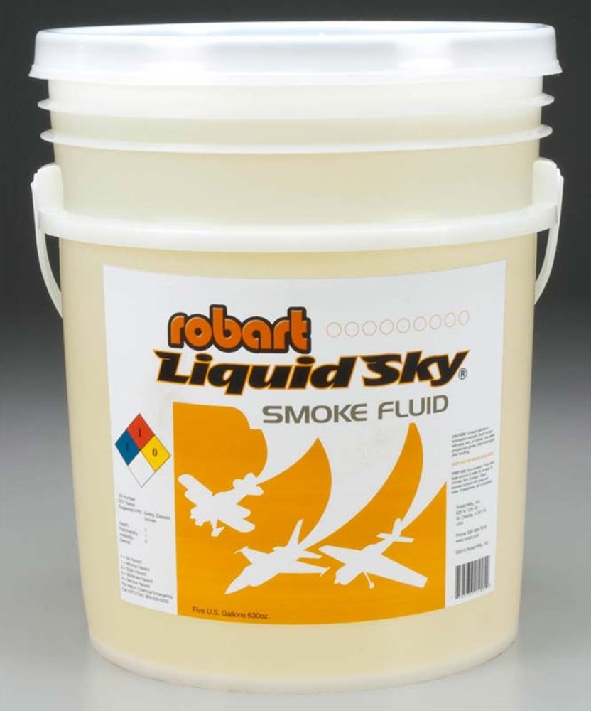 Robart Manufacturing Liquid Sky Smoke Oil - 5 Gallon Pail (ROB21005) | High-Quality Smoke Fluid for RC Airplanes, Model Aircraft & Train | Perfect for Airshows, Hobbyists & Professional Use