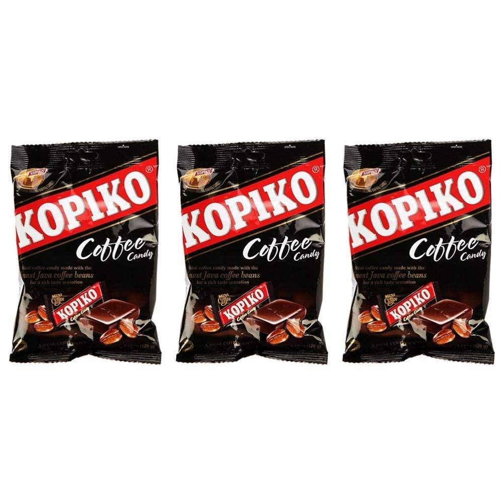 Kopiko Coffee Candy - 4.23oz (3-Pack) | Caffeinated Energy Boost | Perfect for Office Snacks, Travel & Study Sessions