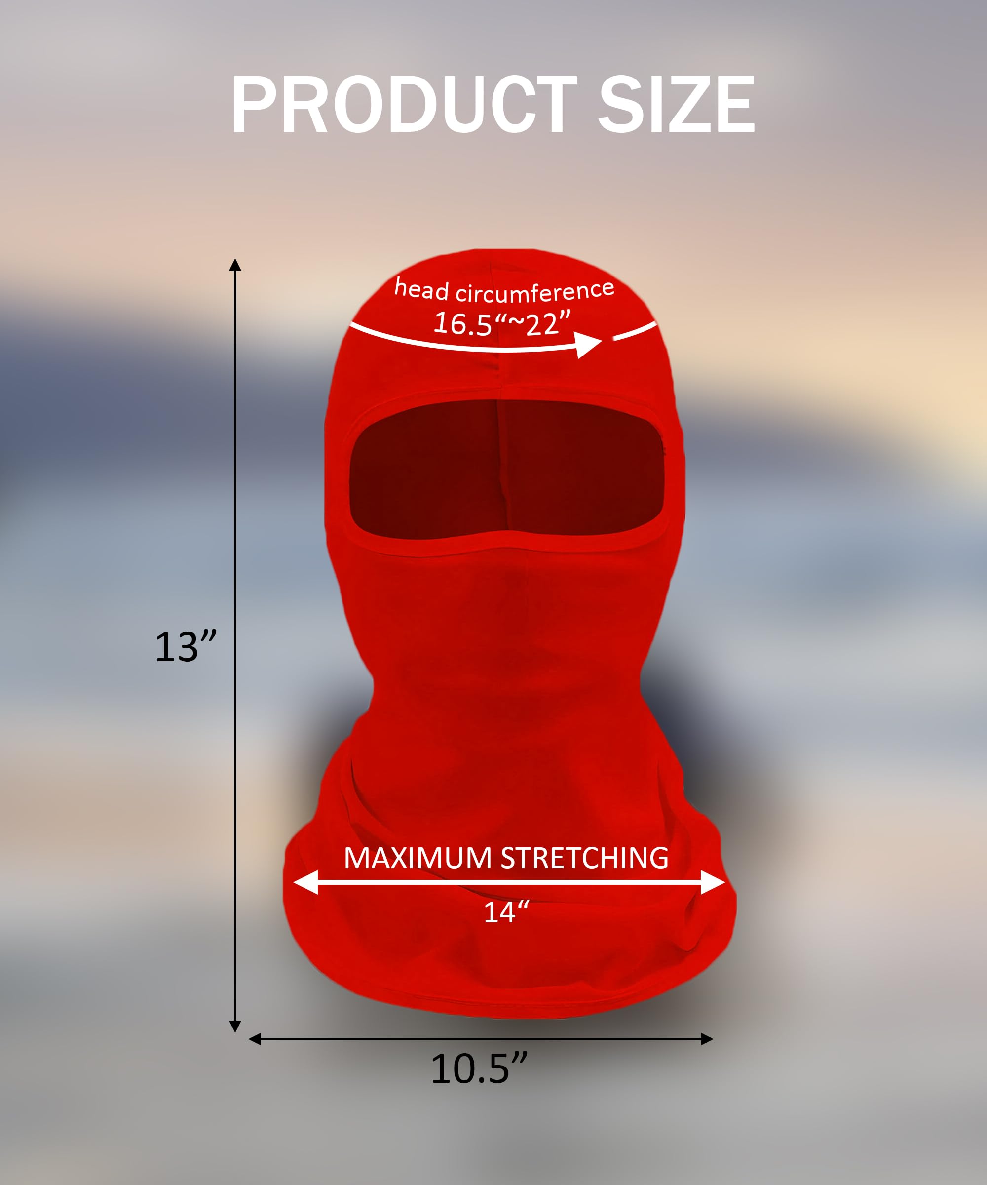 Breathable Stretchable Balaclava Face Mask for Men & Women - Cold Weather Ski Mask, Motorcycle Riding & Snowboarding Gear - Winter Face Cover (Red) - Perfect for Outdoor Sports, Skiing, Cycling & Winter Commuting