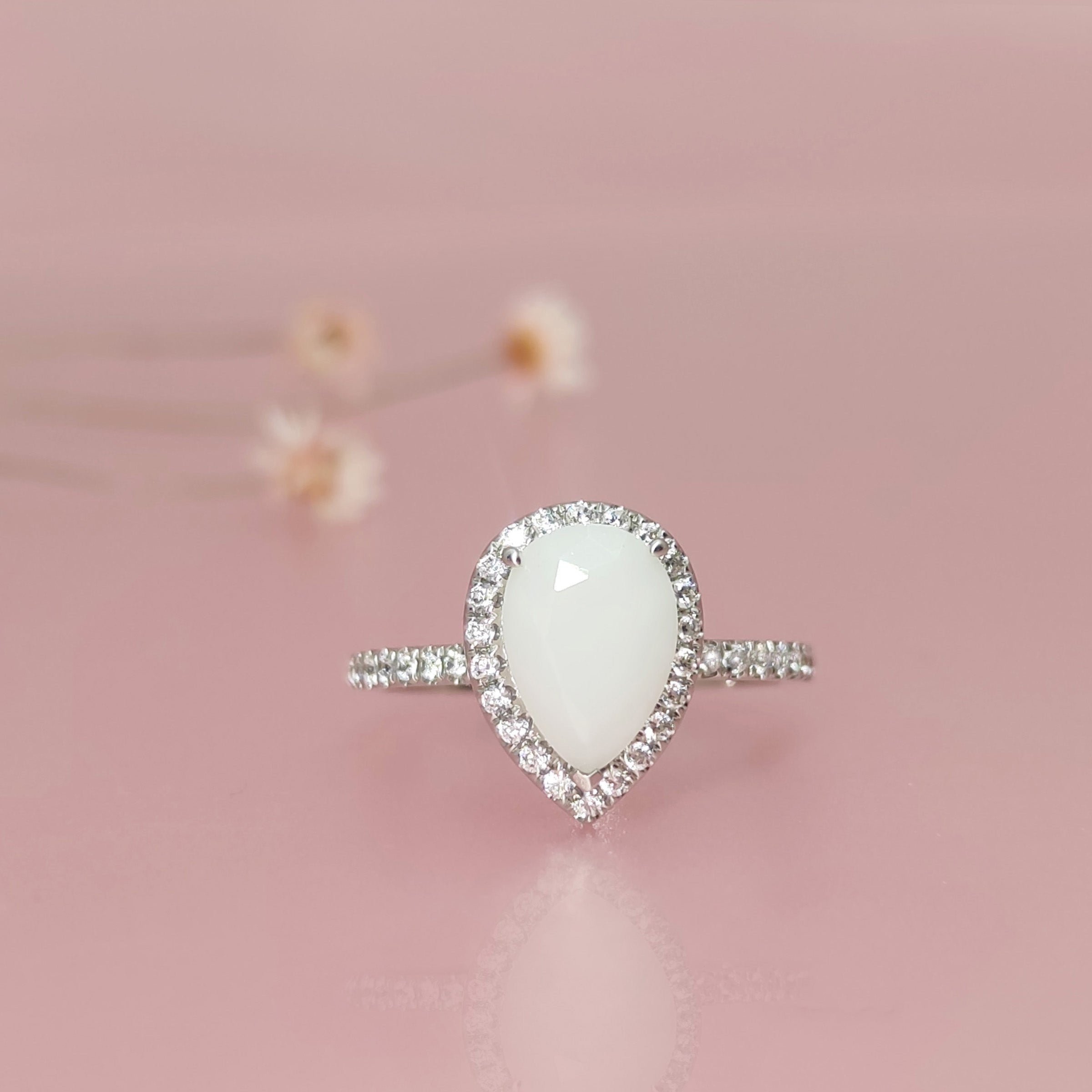 Sterling Silver Halo Teardrop Breastmilk Jewelry Set - DIY Keepsake Kit for Moms | Memorial Necklace & Ring for Breastfeeding Mothers | Perfect Baby Shower Gift & First Mother's Day Present
