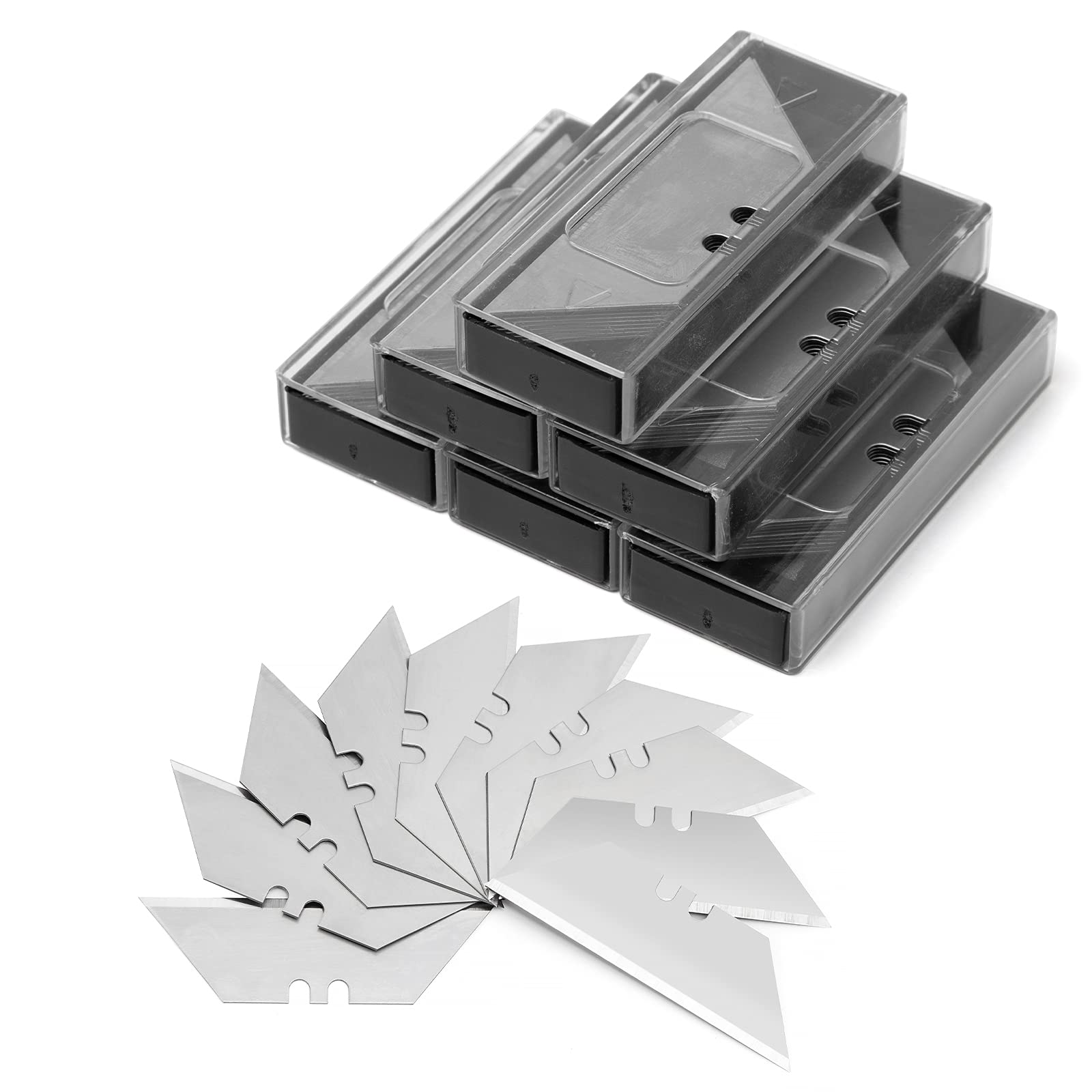 60-Pack SK5 High Carbon Steel Utility Knife Replacement Blades - 5X Longer Lasting - Standard Size for Box Cutters & Craft Knives - Perfect for Home, Office & Warehouse Use
