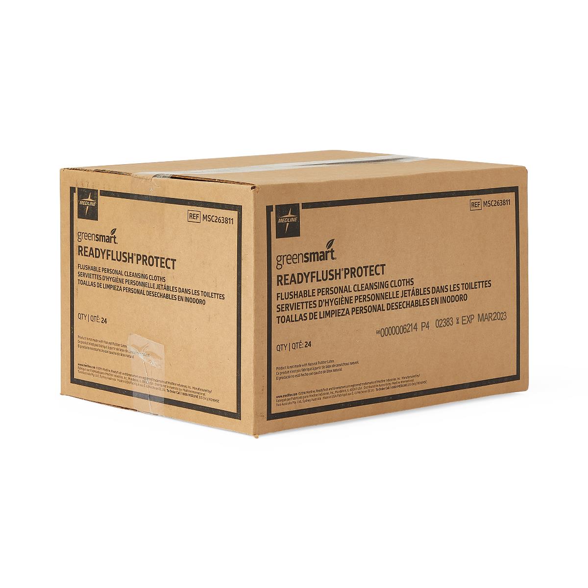 ReadyFlush Dimethicone Wipes 9x13 Inch - Soft Flushable Cleansing Cloths for Sensitive Skin - Gentle & Hypoallergenic - Perfect for Travel, Camping & On-the-Go Hygiene
