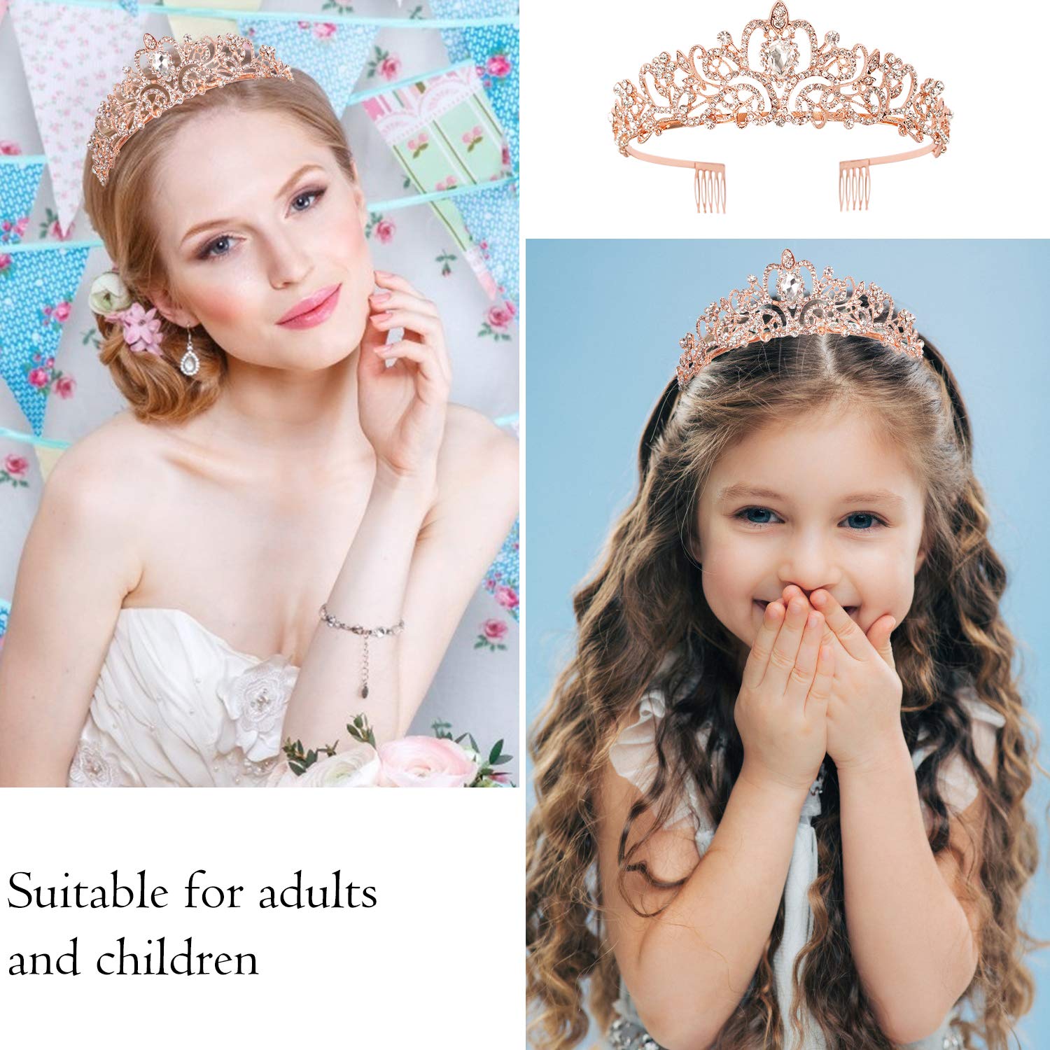 VELSCRUN Girls Birthday Tiara Crown & Sash Set - Princess Party Decorations for Birthday Celebrations, Gifts for Girls - Perfect for Birthday Parties, Princess Themes, and Special Occasions