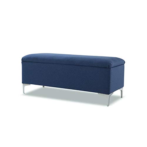 Dark Sapphire Blue Storage Bench - Brika Home for Entryway & Bedroom