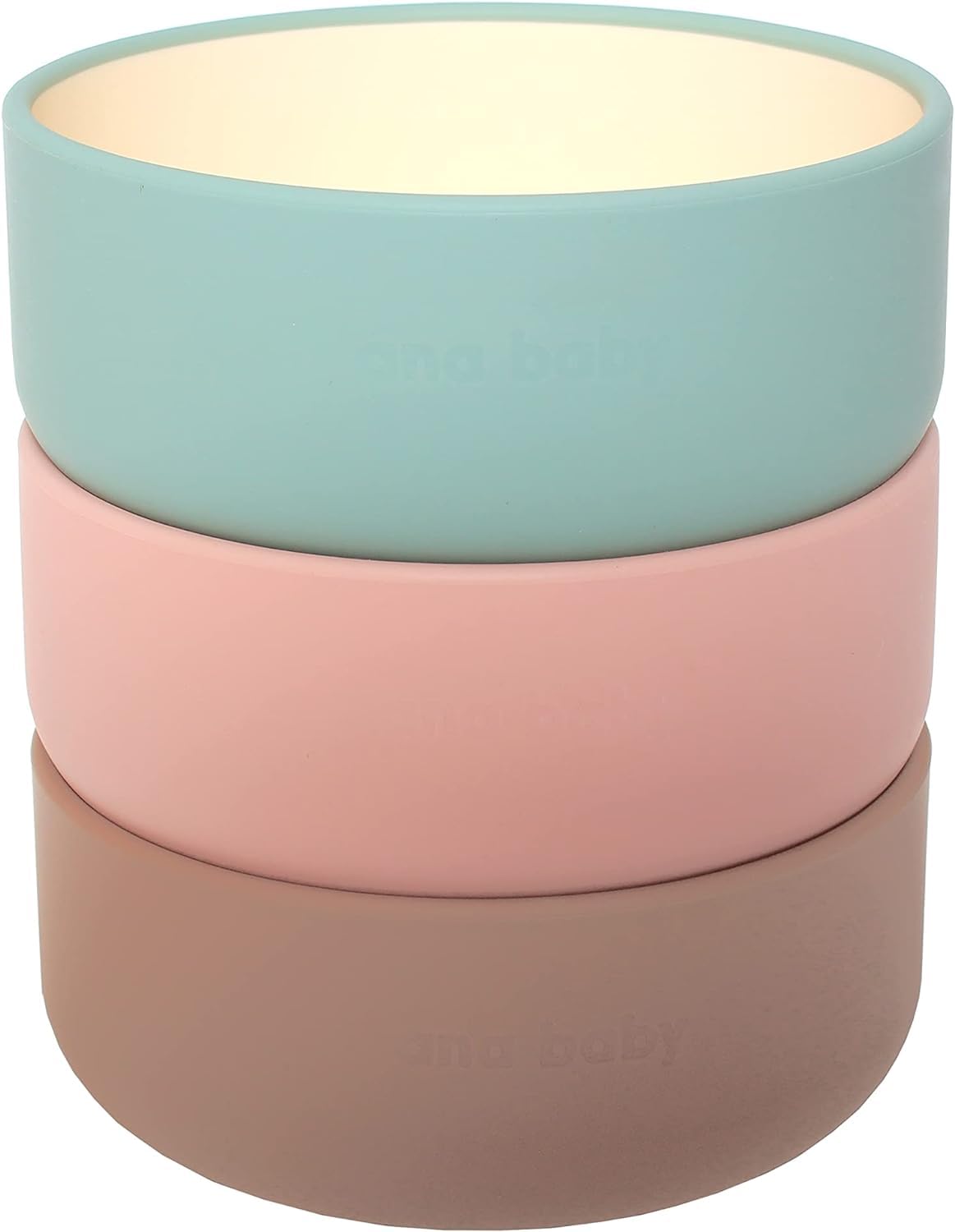 Ana Baby Pack of 3 Pastel Color Silicone Bowls - BPA Free, Food Grade, Dishwasher & Microwave Safe - Ideal for Baby Weaning, Toddler Meals & Snack Storage