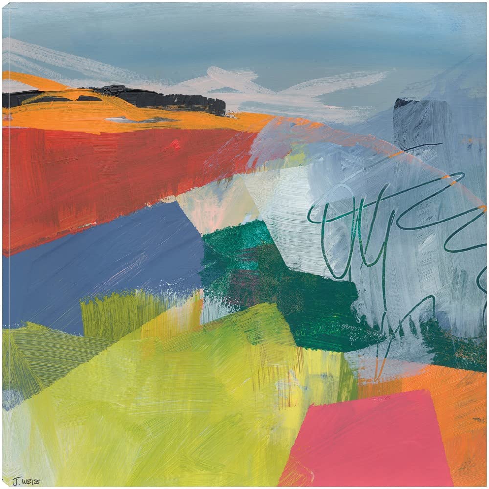 Jan Weiss Impressionist Canvas Wall Art - 37x37 Inch Ready to Hang Fine Art Painting for Living Room, Bedroom, Office & More - Perfect for Home Decor & Gift Giving
