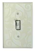 All Fired Up Single Switchplate - White on White Wall Plate Cover for Home & Office Electrical Outlets | Perfect for Bedrooms, Living Rooms & Kitchens