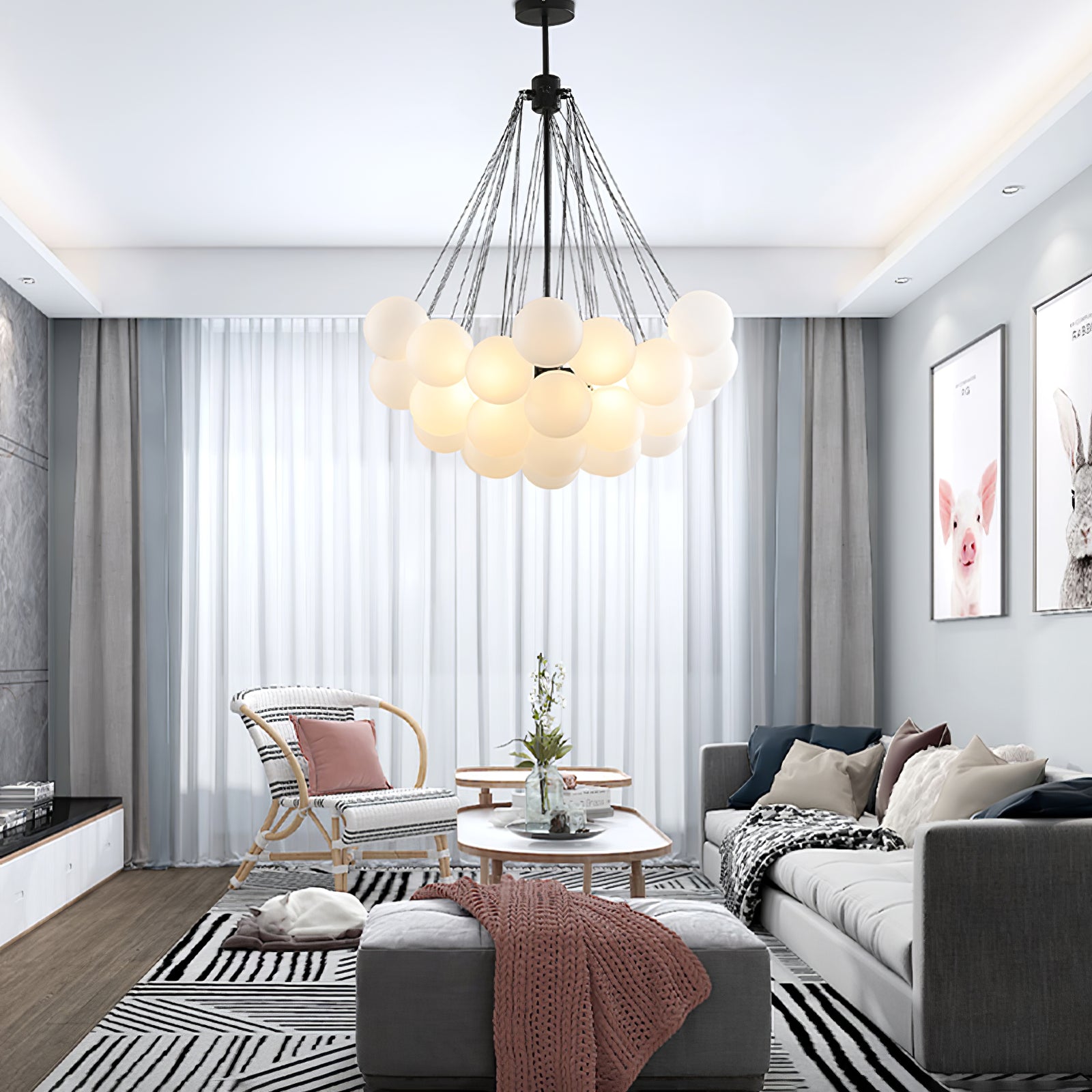 Elegant Cloud Chandelier Lighting Fixture - Modern Ceiling Light for Living Room, Bedroom & Dining Room Decor