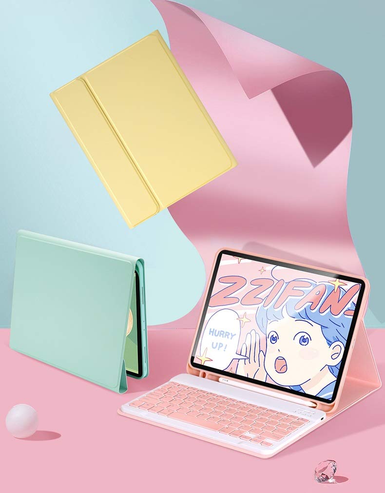 Bluetooth Keyboard Case for iPad 9.7 Inch (6th/5th Gen 2018/2017, Pro 9.7, Air 1/2) - Slim Protective Cover with Detachable Keyboard, Pencil Holder & Cute Colors | Perfect for Work, Study & Travel (Dark Green)